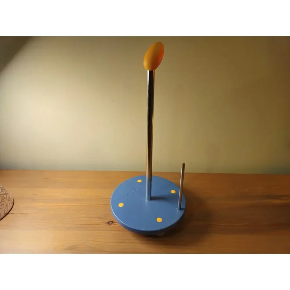 1990s Michael Graves Slate Blue Paper Towel Holder Rare Vintage Pop Art Egg